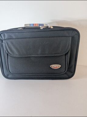 New with tags American Uni travel laptop and document organizer bag in black.